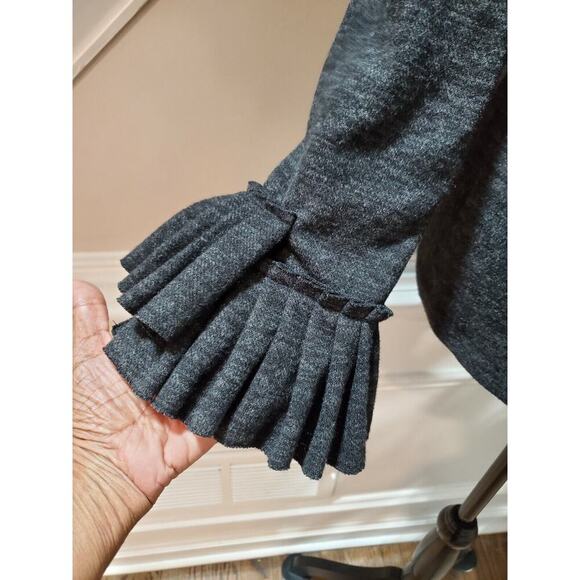 Hannah Women Solid Gray Polyester Round Neck Long Sleeve Casual Top Shirt Size M - Picture 5 of 12